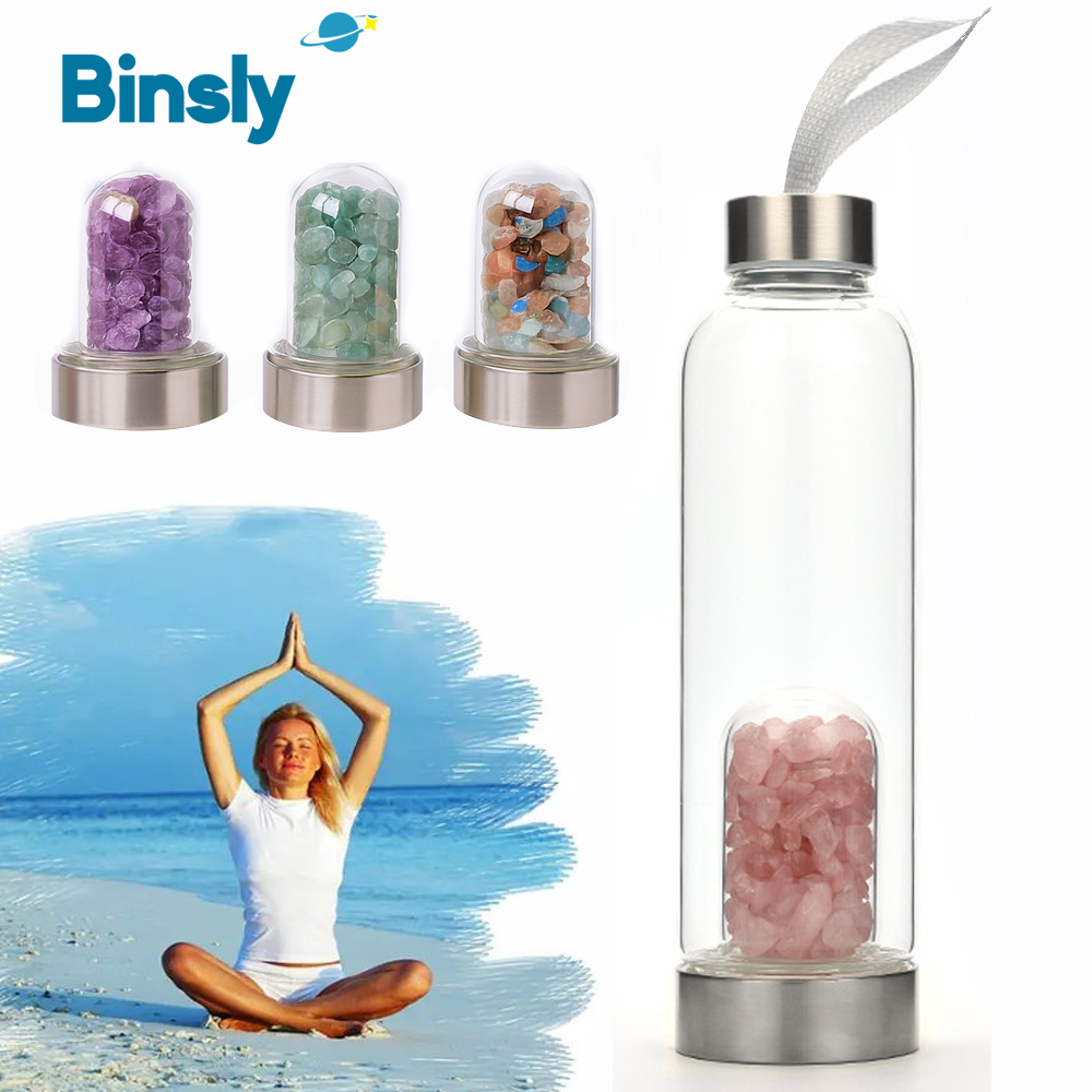 Rose Water Spray - Wasserflasche aus natürlichem Kristallglas mit Edelstein-Ei,